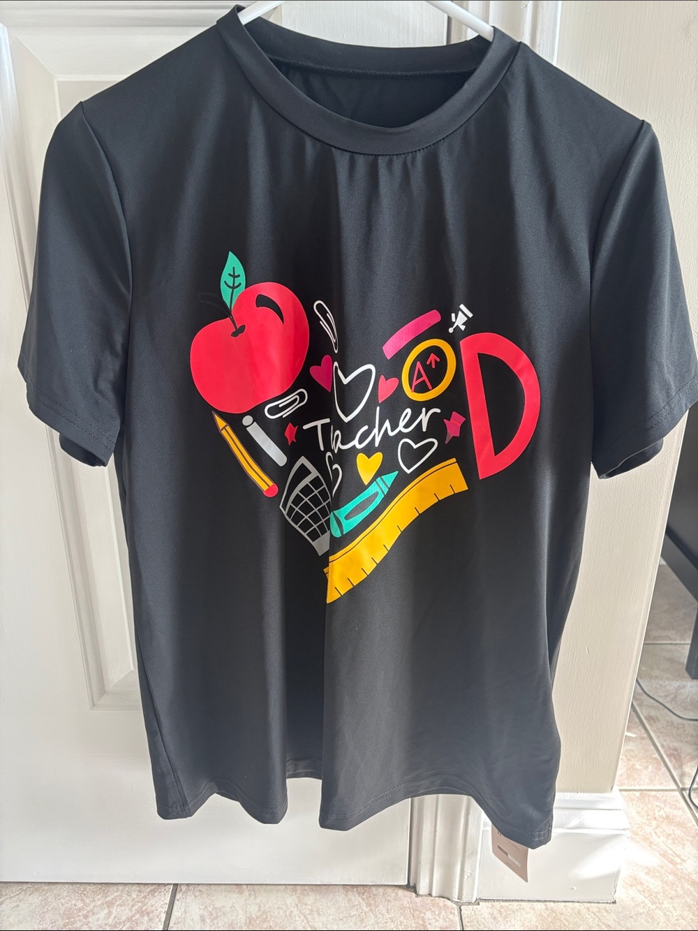 Teacher Mom Graphic Black Kids Tee